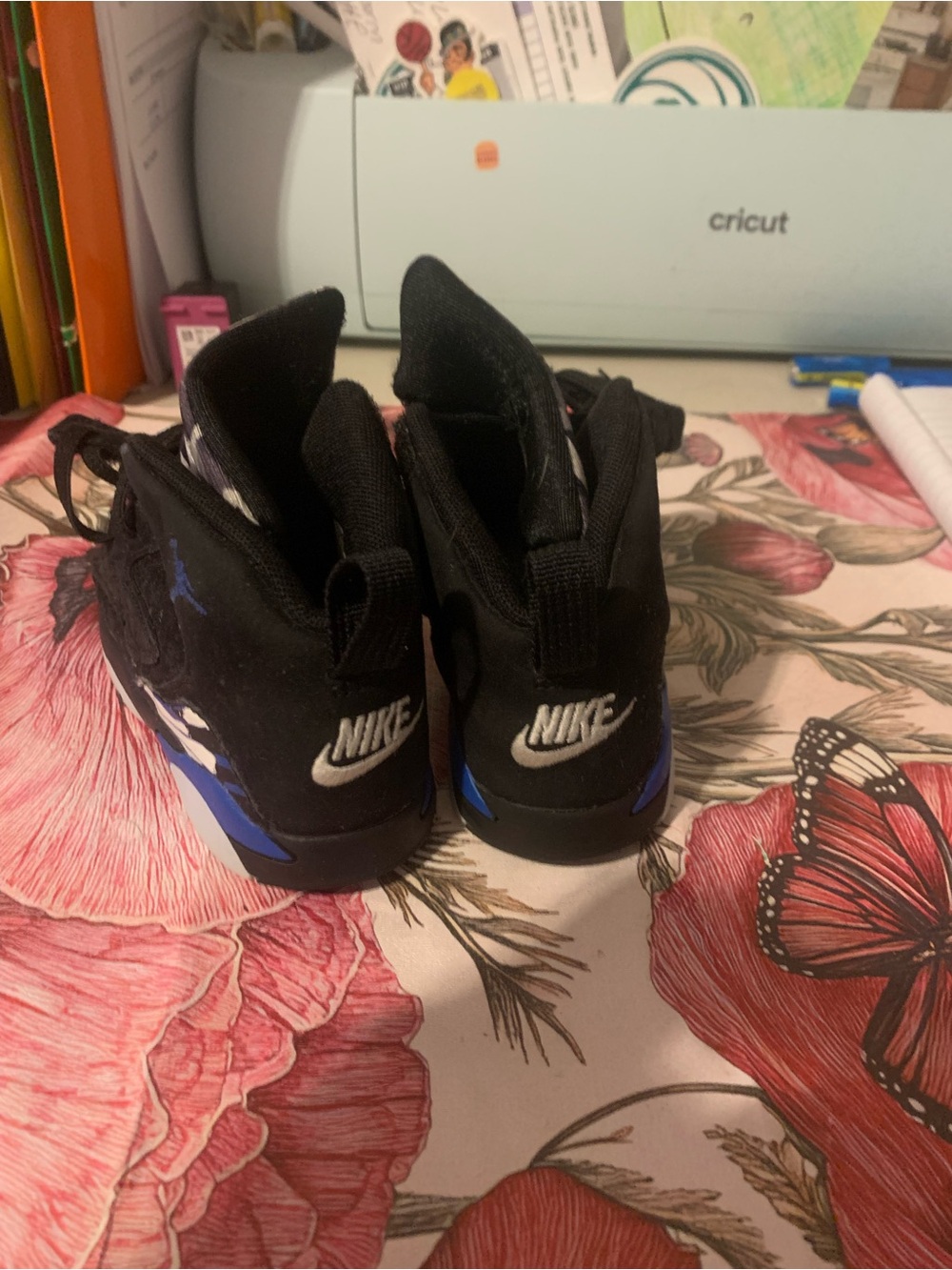 Nike Kids Black and Royal Blue High-Top Sneakers